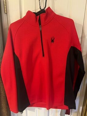Spyder Red and Black Quarter-Zip Performance Pullover